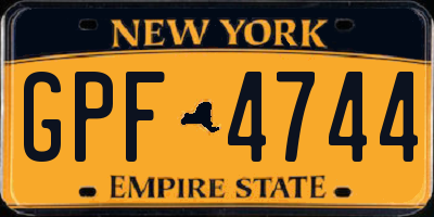 NY license plate GPF4744