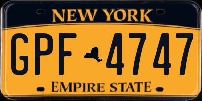 NY license plate GPF4747