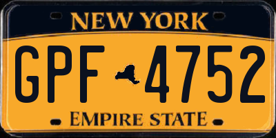 NY license plate GPF4752