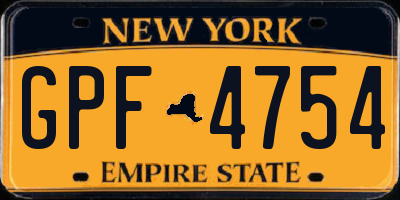 NY license plate GPF4754