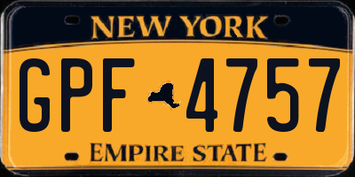 NY license plate GPF4757