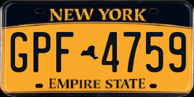 NY license plate GPF4759
