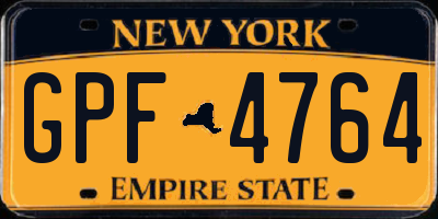 NY license plate GPF4764