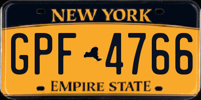 NY license plate GPF4766