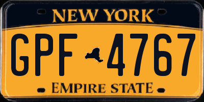 NY license plate GPF4767