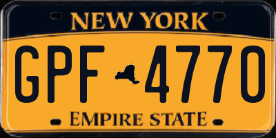 NY license plate GPF4770
