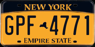 NY license plate GPF4771