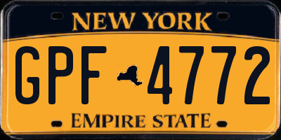 NY license plate GPF4772