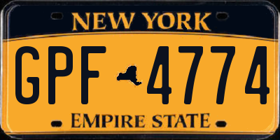 NY license plate GPF4774