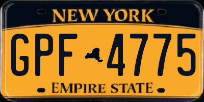 NY license plate GPF4775