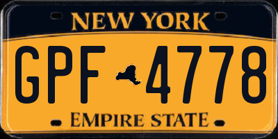 NY license plate GPF4778