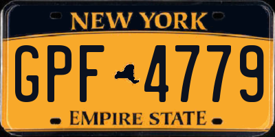 NY license plate GPF4779