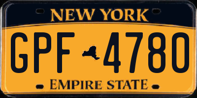 NY license plate GPF4780