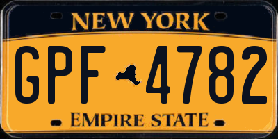NY license plate GPF4782