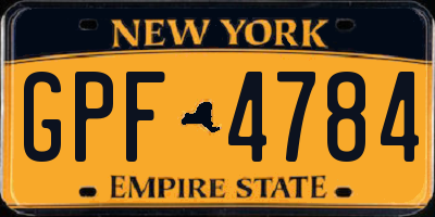 NY license plate GPF4784