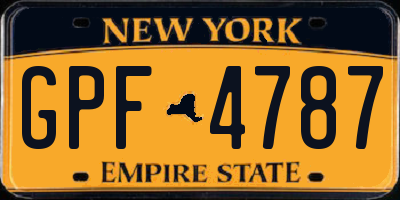 NY license plate GPF4787