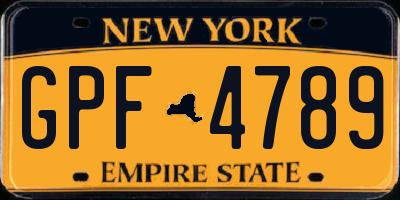 NY license plate GPF4789