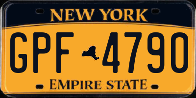 NY license plate GPF4790