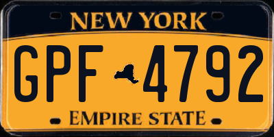 NY license plate GPF4792