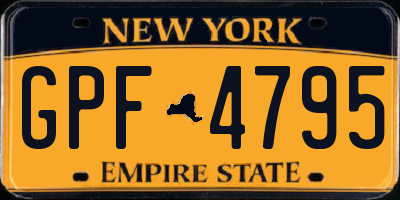 NY license plate GPF4795