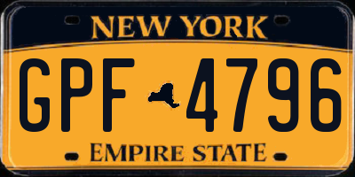 NY license plate GPF4796