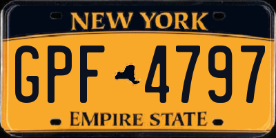 NY license plate GPF4797