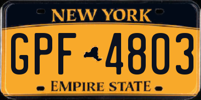 NY license plate GPF4803
