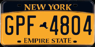 NY license plate GPF4804