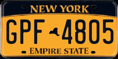 NY license plate GPF4805