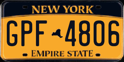 NY license plate GPF4806