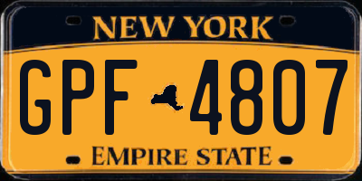 NY license plate GPF4807
