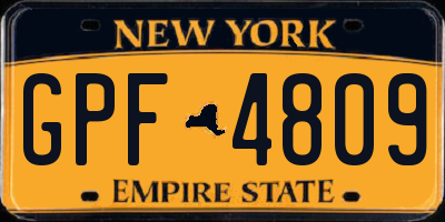 NY license plate GPF4809