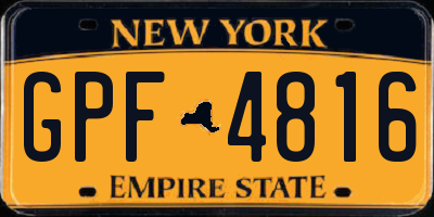 NY license plate GPF4816