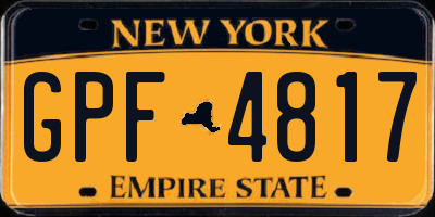 NY license plate GPF4817