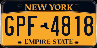 NY license plate GPF4818
