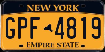 NY license plate GPF4819