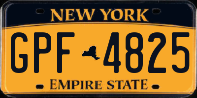 NY license plate GPF4825