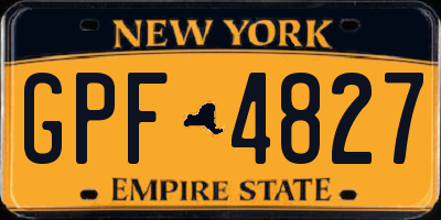 NY license plate GPF4827