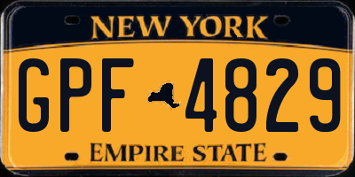 NY license plate GPF4829
