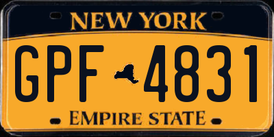 NY license plate GPF4831