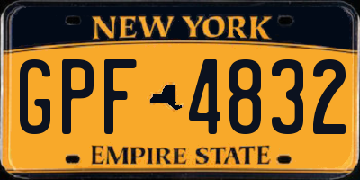 NY license plate GPF4832