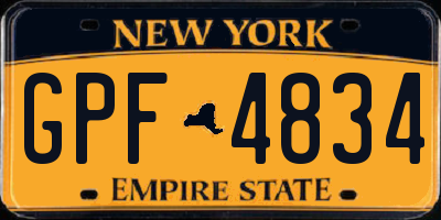 NY license plate GPF4834
