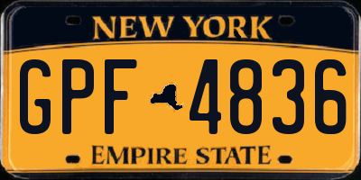 NY license plate GPF4836