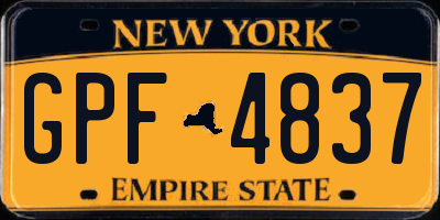 NY license plate GPF4837