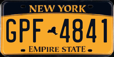 NY license plate GPF4841