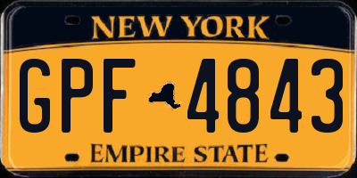 NY license plate GPF4843