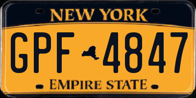 NY license plate GPF4847