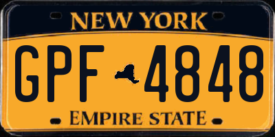 NY license plate GPF4848
