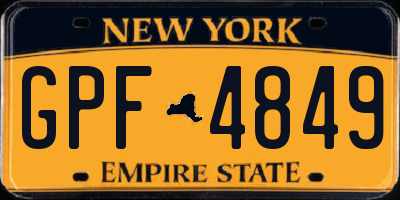 NY license plate GPF4849
