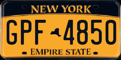 NY license plate GPF4850